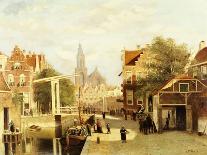 A Street Scene, Amsterdam-Johannes Frederick Hulk-Stretched Canvas