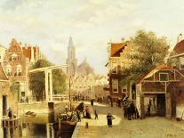 A Street Scene, Amsterdam-Johannes Frederick Hulk-Stretched Canvas