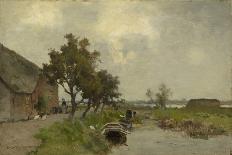 View of the Trekvliet Canal Near the Hague, 1870-Johannes Hendrik Weissenbruch-Stretched Canvas