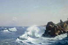 Waves Breaking on a Rocky Coast, 1881-Johannes Herman Brandt-Laminated Giclee Print