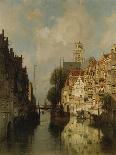 Along the Canal in Winter-Johannes Karel Christian Klinkenberg-Giclee Print