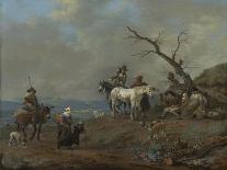 Landscape with Riders, Hunters and Peasants-Johannes Lingelbach-Art Print