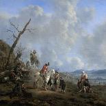 Landscape with Riders, Hunters and Peasants-Johannes Lingelbach-Art Print