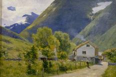 Norvège, bord d'un fjord au printemps .1896-Johannes Martin Grimelund-Stretched Canvas