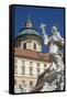 Johannes Nepomuk statue and Monastery, Melk, UNESCO World Heritage Site, Lower Austria, Austria, Eu-Rolf Richardson-Framed Stretched Canvas