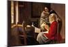 Johannes Vermeer Girl Interrupted in Her Music Art Print Poster-null-Mounted Poster