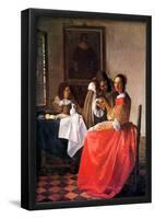 Johannes Vermeer Girl with a Wine Glass Art Print Poster-null-Framed Poster