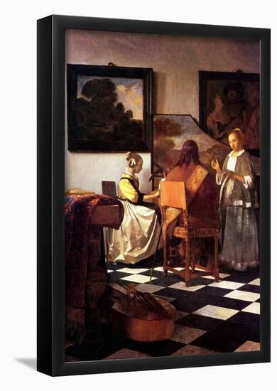 Johannes Vermeer Musical Trio Art Print Poster-null-Framed Poster