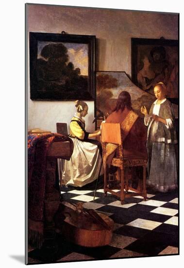 Johannes Vermeer Musical Trio Art Print Poster-null-Mounted Poster
