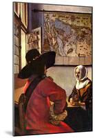 Johannes Vermeer Soldier and Girl Smiling Art Print Poster-null-Mounted Poster
