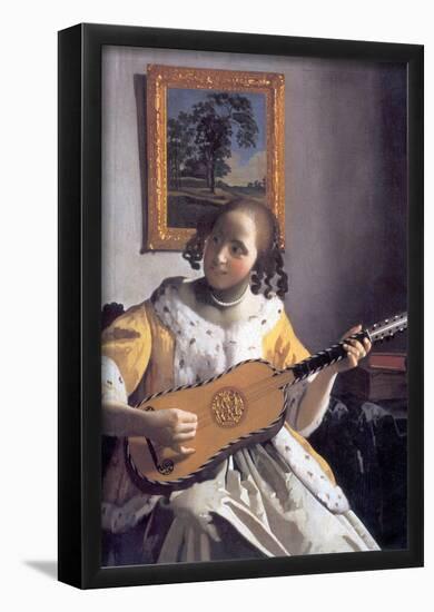 Johannes Vermeer The Guitar Player Art Print Poster-null-Framed Poster