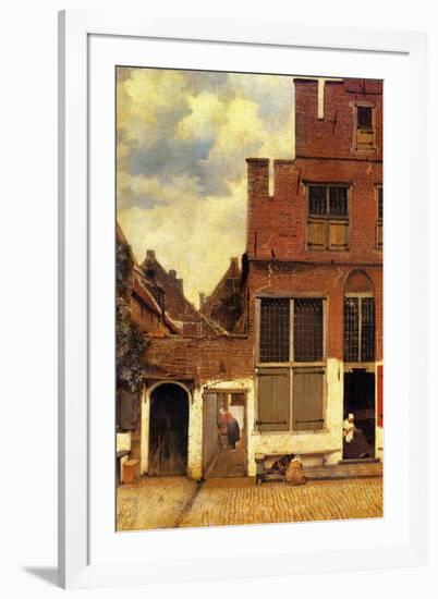 Johannes Vermeer The Little Street-Johannes Vermeer-Framed Art Print
