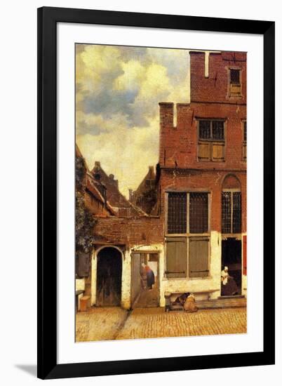 Johannes Vermeer The Little Street-Johannes Vermeer-Framed Art Print