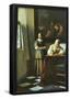 Johannes Vermeer Woman with Messenger Art Print Poster-null-Framed Poster
