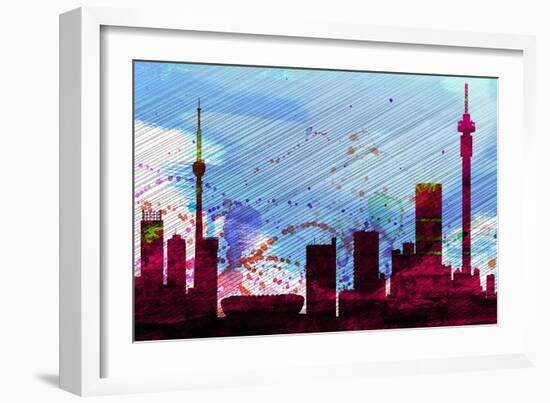 Johannesburg City Skyline-NaxArt-Framed Art Print