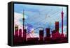 Johannesburg City Skyline-NaxArt-Framed Stretched Canvas