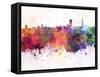 Johannesburg Skyline in Watercolor Background-paulrommer-Framed Stretched Canvas
