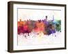 Johannesburg Skyline in Watercolor Background-paulrommer-Framed Art Print