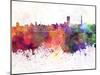 Johannesburg Skyline in Watercolor Background-paulrommer-Mounted Art Print