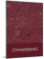 Johannesburg, South Africa Red Map-null-Mounted Poster