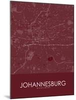 Johannesburg, South Africa Red Map-null-Mounted Poster