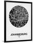 Johannesburg Street Map Black on White-NaxArt-Framed Art Print