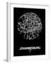 Johannesburg Street Map Black-NaxArt-Framed Art Print