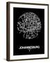 Johannesburg Street Map Black-NaxArt-Framed Art Print