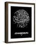 Johannesburg Street Map Black-NaxArt-Framed Art Print