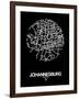 Johannesburg Street Map Black-NaxArt-Framed Art Print