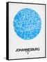 Johannesburg Street Map Blue-NaxArt-Framed Stretched Canvas