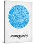 Johannesburg Street Map Blue-NaxArt-Stretched Canvas