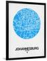 Johannesburg Street Map Blue-NaxArt-Framed Art Print