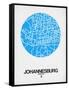 Johannesburg Street Map Blue-NaxArt-Framed Stretched Canvas