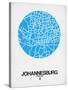 Johannesburg Street Map Blue-NaxArt-Stretched Canvas