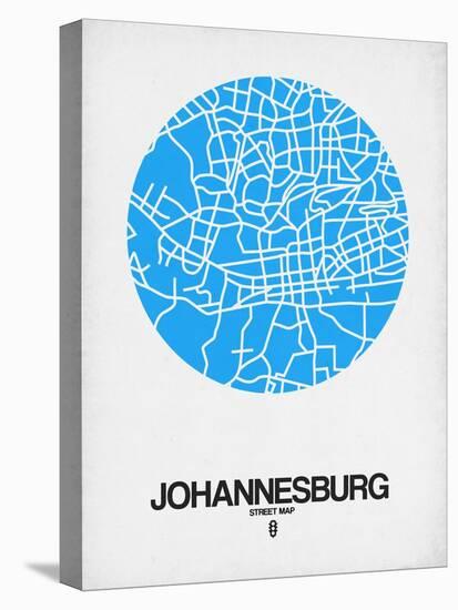 Johannesburg Street Map Blue-NaxArt-Stretched Canvas