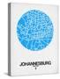 Johannesburg Street Map Blue-NaxArt-Stretched Canvas