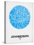 Johannesburg Street Map Blue-NaxArt-Stretched Canvas