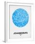 Johannesburg Street Map Blue-NaxArt-Framed Art Print