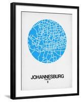 Johannesburg Street Map Blue-NaxArt-Framed Art Print