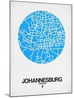 Johannesburg Street Map Blue-NaxArt-Mounted Art Print