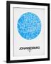 Johannesburg Street Map Blue-NaxArt-Framed Art Print