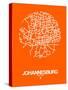 Johannesburg Street Map Orange-NaxArt-Stretched Canvas