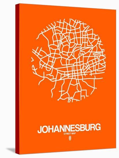 Johannesburg Street Map Orange-NaxArt-Stretched Canvas