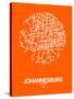 Johannesburg Street Map Orange-NaxArt-Stretched Canvas