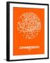 Johannesburg Street Map Orange-NaxArt-Framed Art Print