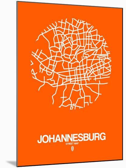 Johannesburg Street Map Orange-NaxArt-Mounted Art Print