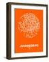 Johannesburg Street Map Orange-NaxArt-Framed Art Print