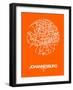 Johannesburg Street Map Orange-NaxArt-Framed Art Print