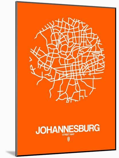 Johannesburg Street Map Orange-NaxArt-Mounted Art Print